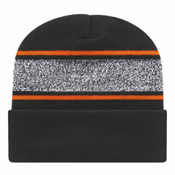 USA-Made Variegated Striped Cuffed Beanie Thumbnail